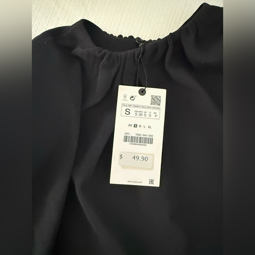New Zara Black Blouse - Picture 5 of 7